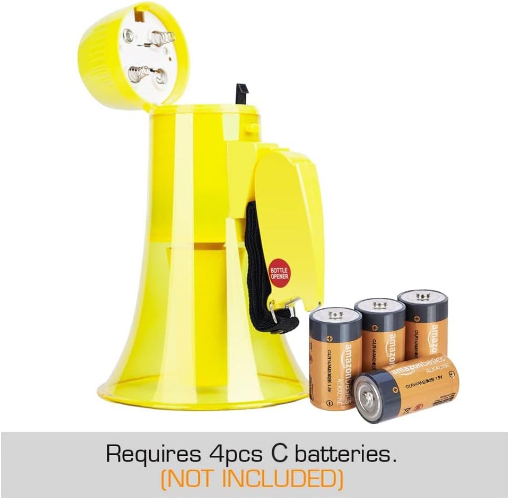 Tragbares Megafon, 20 Watt Leistung, tragbares Megafon, Bullhorn-Sirene/Alarm und 240s-Aufnahme mit Lautstärkeregler und Gurt, für Innen- und Außenlautsprecher, Sirene, Bullhorn