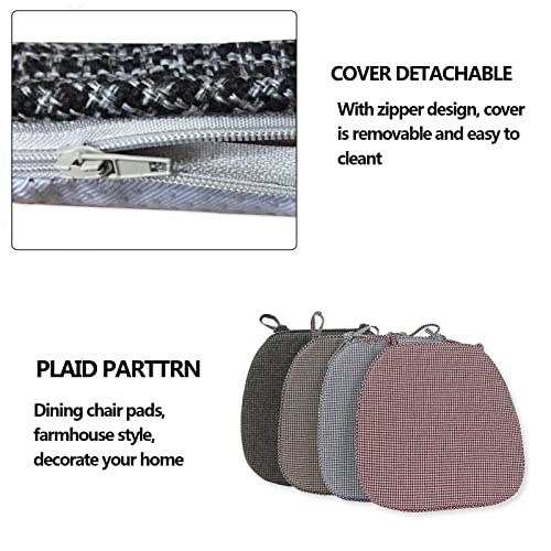 Coussin de chaise de cuisine antidérapant lavable rouge x2