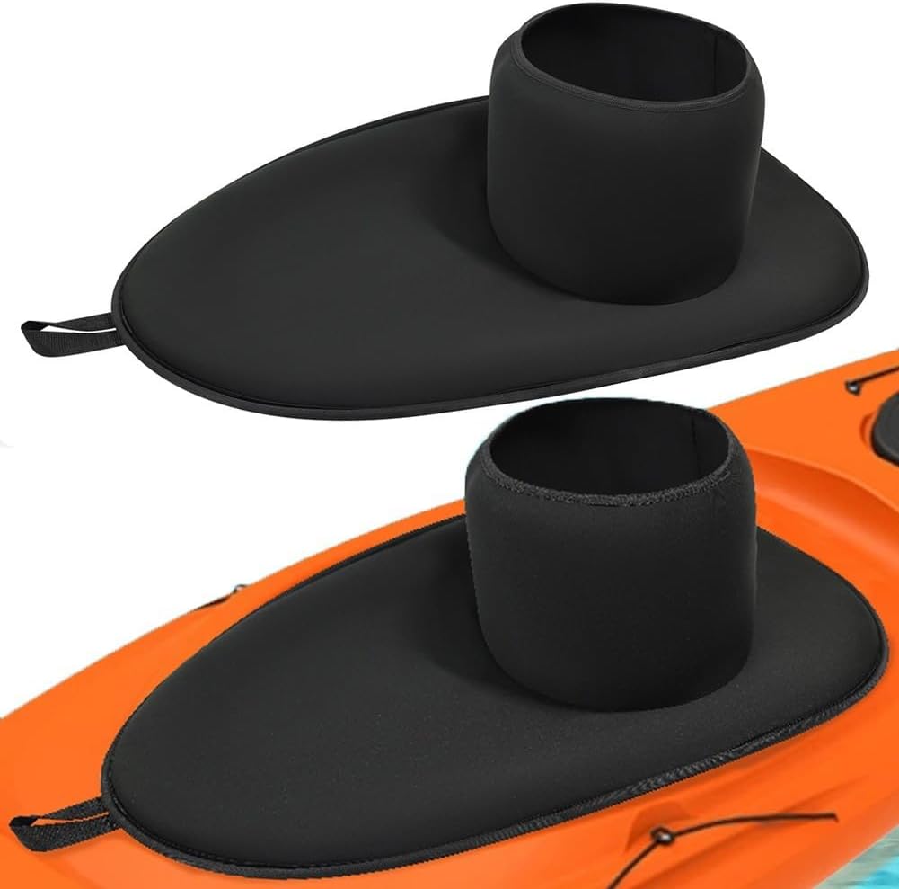 Seals Sneak Zippered Kayak-Spray Skirt, Seals Inlander Spray Skirt for Kayaks, Kayaking Waterproof Skirt Neoprene Deck Spray Skirt Cover For 90x52cm Cockpit