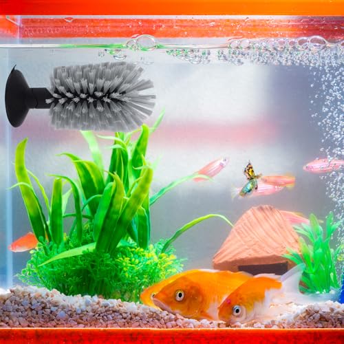 Image of 2pcs Turtle Scrub Brush, Grey Turtle Shell Cleaning Brush Tortoise Shell Exfoliate Cleaning Scratcher with Suction Cup Tortoise Tank Accessories for Aquatic Tank Supplies Toy Decor