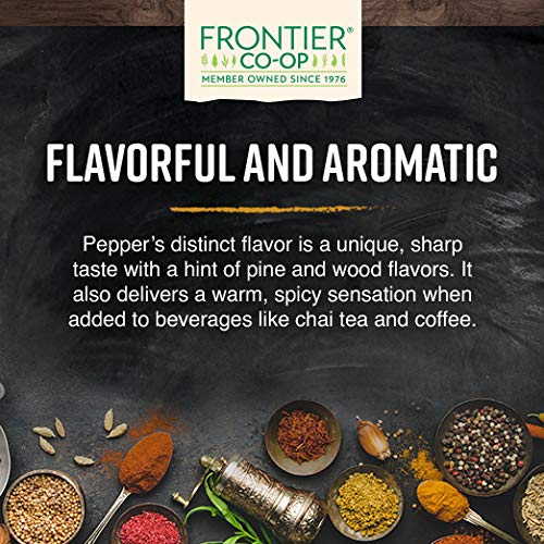 Frontier Co-Op Peppercorns, Black Whole, Certified Organic, Fair Trade Certified, Kosher | 1 Lb. Bulk Bag | Piper Nigrum L. #TOP4