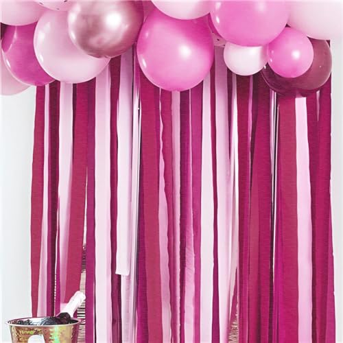 Image of Burgundy Crepe Paper Streamers 8 Rolls, Party Streamers for Birthday Wedding Baby Bridal Shower Decorations Halloween Christmas Craft Supplies (1.8 Inch x 82 Ft /Roll, 656ft)