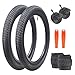 ZUKKA 2er-Pack 20 x 2.125 Fahrradreifen Faltbarer Reifen Mantel 57-406 und 2er-Pack 20 Zoll Schlauch AV35mm Ventil kompatibel 20x2.125 Fahrradreifen und Schlauch,Schwarz