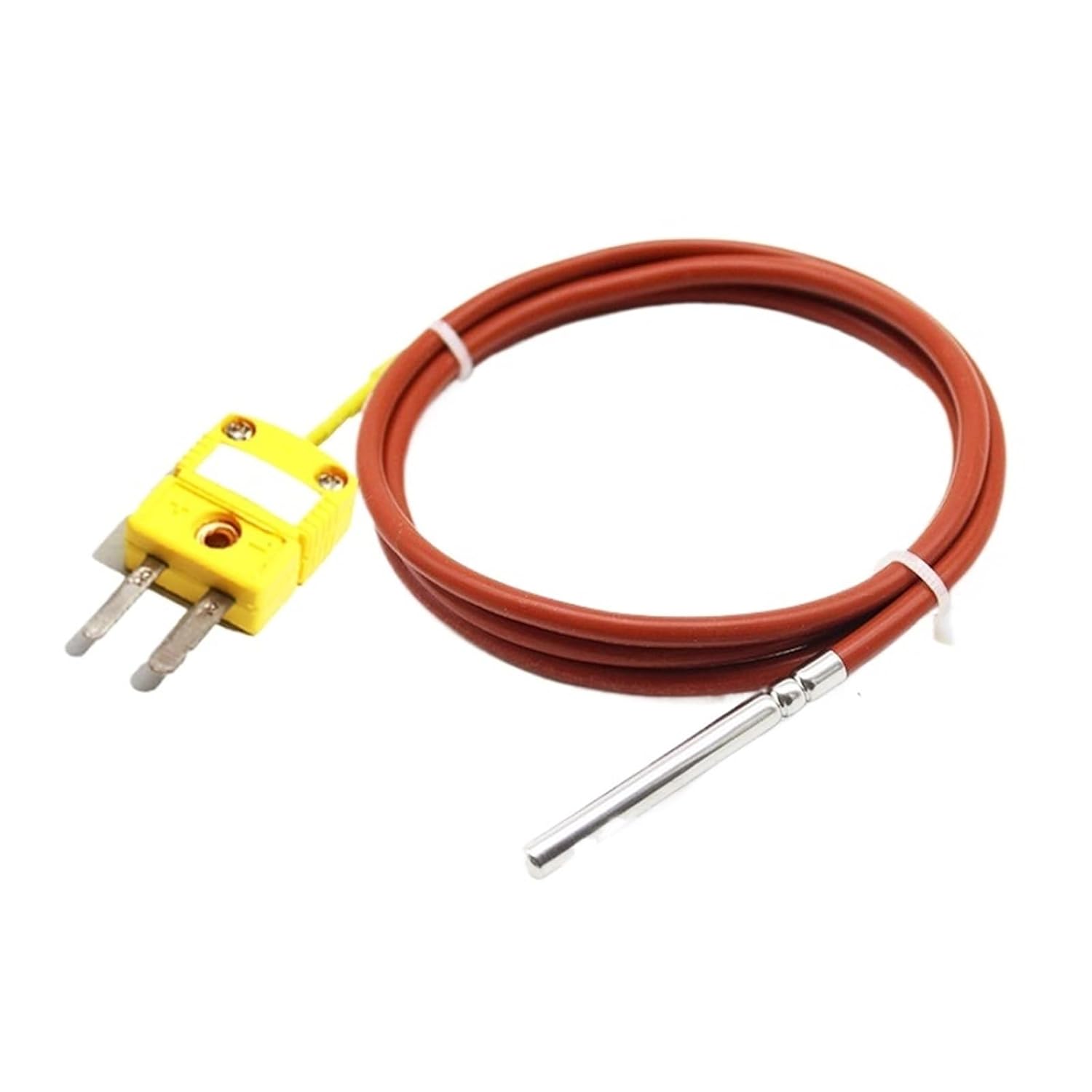 1pcs Waterproof Temperature Sensor PT100 PT1000 RTD Probe Platinum Resistance Detector High Precision Silicone Cable Mini Connector(PT100 Type with 0.5m)