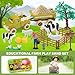 Eaciilee Play Sand Farm Toys, Farm Sensory Bins with 2.2lb Play Sand, Animal, Take Apart Truck Trailer Playset, Creativity Sandbox Toys with Lid for Kids 3 4 5 6 Years Old
