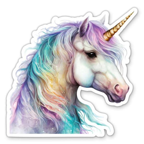 White Unicorn Stickers - 2 Pack - Waterproof Vinyl for Car, Phone, Water Bottle, Laptop - Beautiful Pretty Fantasy Unicorn Decals (2-Pack)