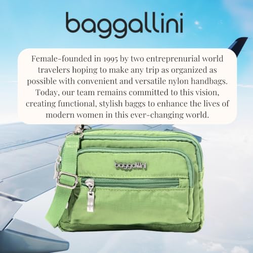 Image of Baggallini Triple Zip Small Crossbody Bag for Women - Lightweight Convertible Fanny Pack Belt Bag