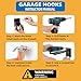6 Pack Garage Hooks 10 INCH Heavy Duty Two-Tier Steel Shed Wall Mount Workshop Garage Storage Tool Organizer Hooks for Hanging Garden Tool, Hose, Ladder, Chairs, Bikes with Anti-Slip Coating