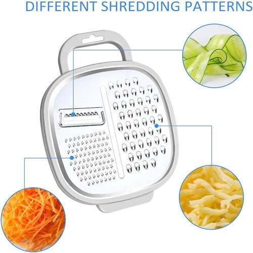Miniatura 7 de Chefzoco Rallador De Acero Inoxidable Cocina, Rallador Con Deposito, Rallador De Queso, Rallador Multiusos, Rallador 3 En 1, Rallador Cocina, Rallador De Verduras, Rallador Multiusos, Acero Inoxidable