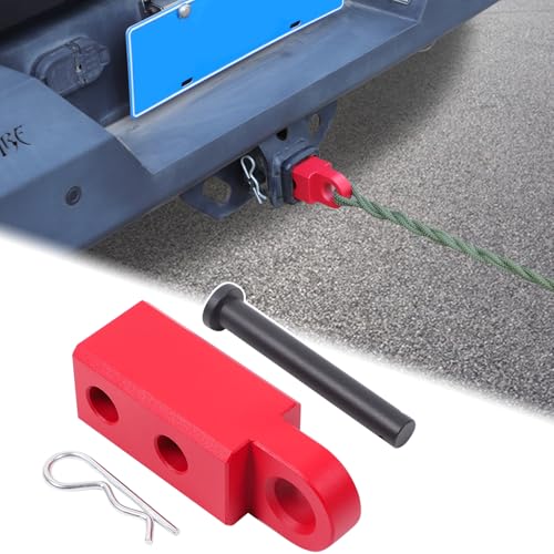 Aunginsy Tow Hitch Receiver Hook with Tightener Compatible with Toyota Tundra 2007-2021 Accessories, Car Shackle Mount Trailer Hitch Lock Pin Heavy Duty Solid Recovery Towing Kit for Trucks, Red