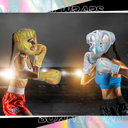 Image of Kanayu 14 Pcs Boxing Gloves and Headgear Set for Beginners Youth 16 Ounce Boxing Gloves Headgear Helmet Hand Wraps Mouth Guards Equipment for Beginners Training Equipment Gifts