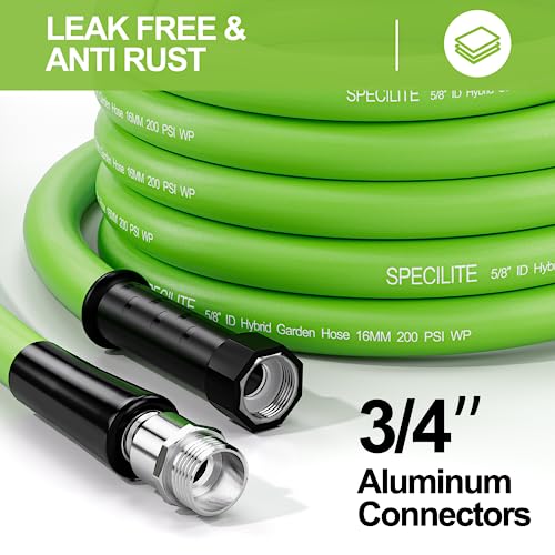 SPECILITE 50 FT Garden Hose No Kink with Universal Joint, Flexible Potable Water Hose with Swivel Grip, Drinking Water Safe, Lightweight Hoses for Yard, RV, Boat, Outdoor - Thumbnail 6