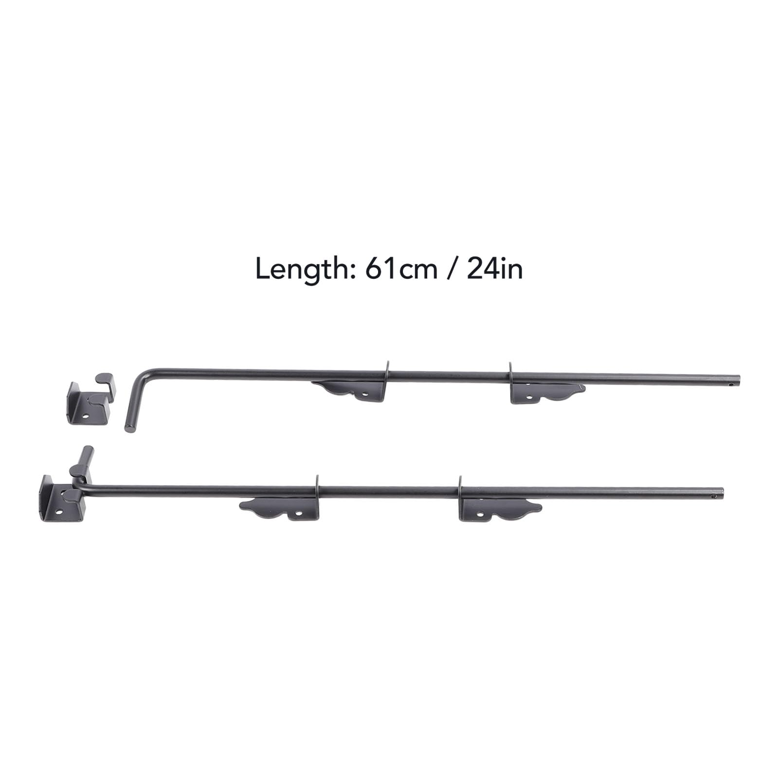 Srliya Barra de Caída de Puerta Resistente, 24 Pulgadas, 2 Piezas, Hardware Resistente y Duradero para Asegurar Cercas de Metal y Madera