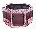 Pawer 45â€Ã—24â€ 8-Panel Foldable Pet Playpen, Pink Camouflage Pattern, Personalize Fabric Piece Available, for Cat/Dog/Puppy, 600D Oxford Cloth Portable Indoor & Outdoor Kennel with Carry Bag