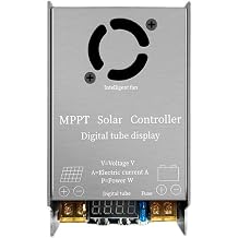 450W MPPT Boost Solar Charge Controller 9V-60V Input 12A Max For Lead-Acid Lithium For LIFEPO4 Battery 24V/36V/48V/60V/72V/96V System With LED Display And Intelligent Fan Cooling Silver