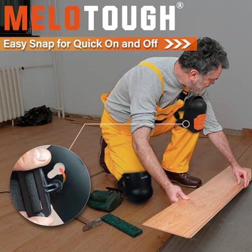 Image of MELOTOUGH Knee Pads for Work,Construction,Flooring,Gardening-Comfortable and Flexible(Orange)