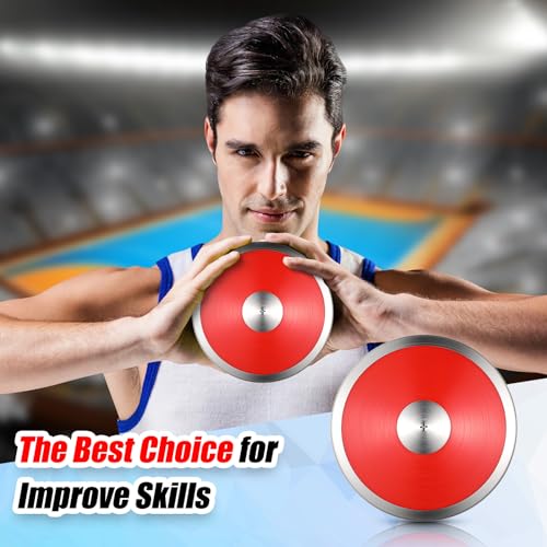 VercanMonth 4 Pcs 1kg Sports Training Discus Boys Girls Discus Track and Field Discuses Training Equipment for High School and College Throwers Practice and Competition(1kg,Red)
