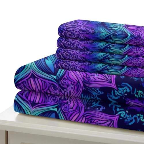Housse de couette mandala éclair avec fermeture éclair ultra douce