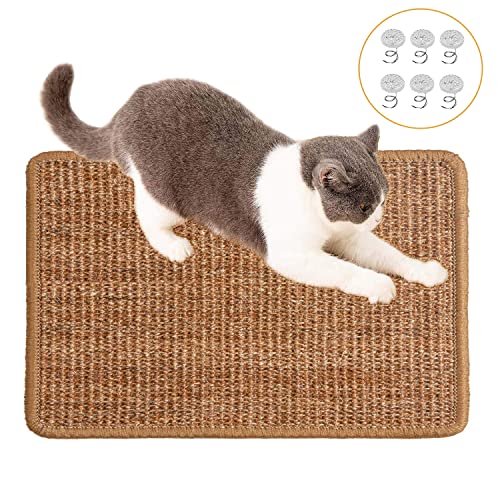 Alfombras rascadoras para Gatos, Alfombrilla Rascadora Sisal Natural Resistente Antideslizante, Protege Alfombras Sofás Muebles (40* 60 cm) Cover