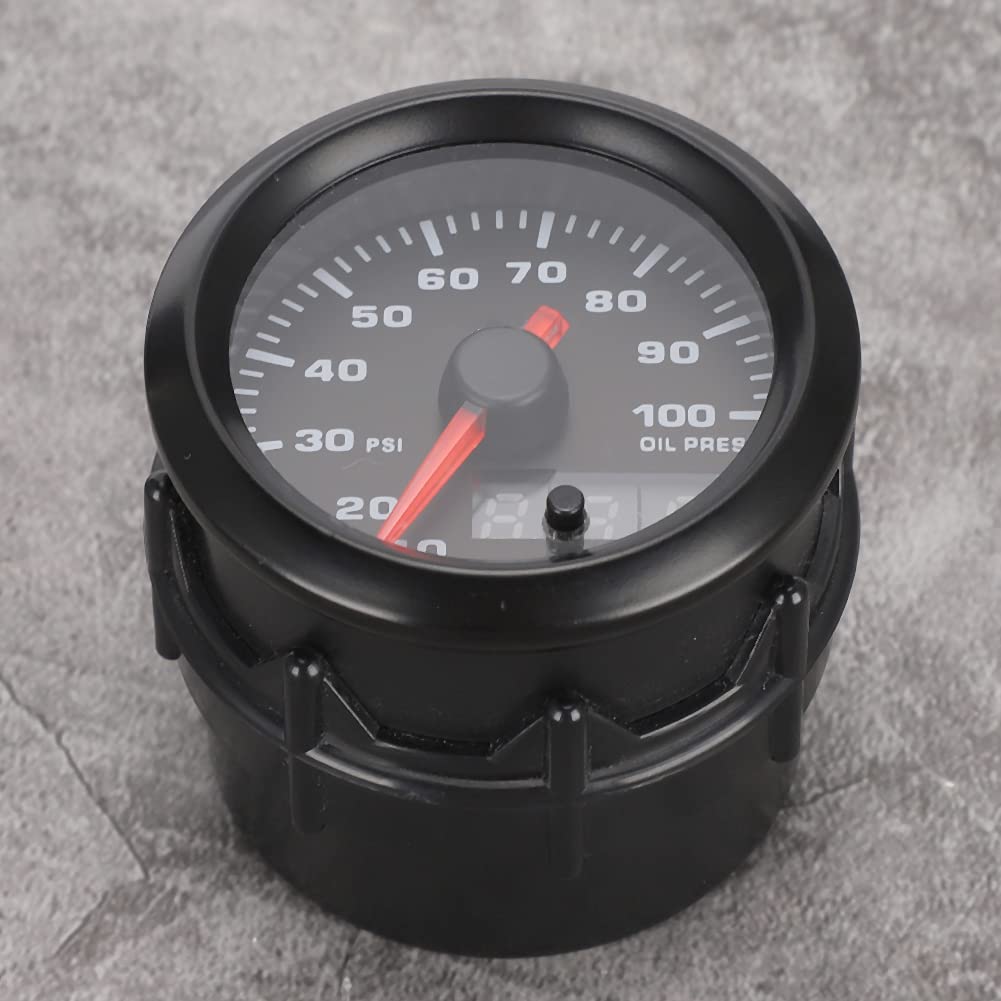Puntatore del manometro dell'olio per auto da 2 pollici e 52 mm, misuratore di pressione dell'olio con display LED a 7 colori, manometro digitale dell'olio per auto a 12 V,