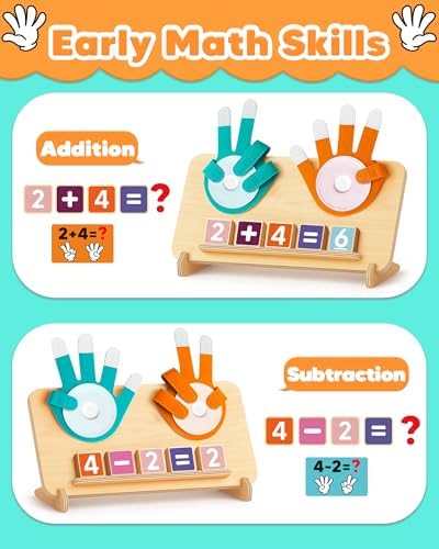 Child using Gagule Montessori finger counting board with number blocks