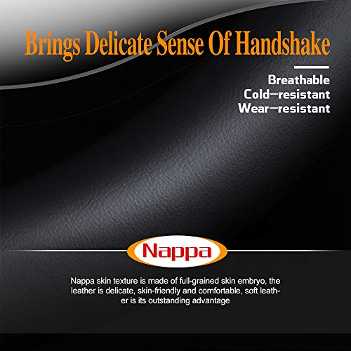 Carodi Latest Nappa Leather Car Steering Wheel Cover, Stylish Non-Slip Leather Car Interior 15 Inches Universal（Black） #TOP3