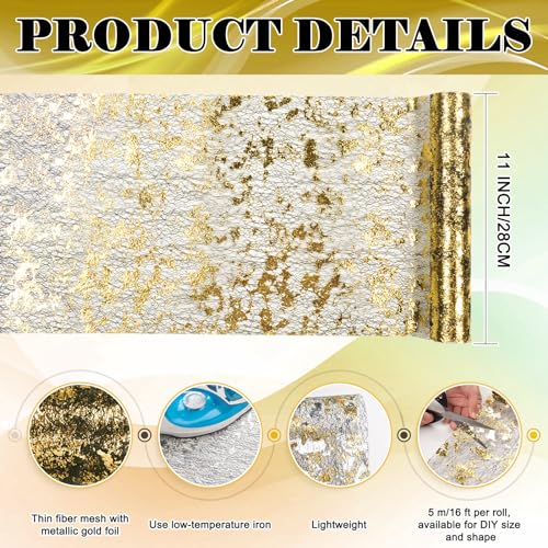 tiosggd Black and Gold Table Runner Roll 11 x 192 inch, Sequin Glitter Metallic Foil Mesh Table Runner, Black Gold Table Decor for Summer Birthday Graduation Anniversary Party Decor — view 3