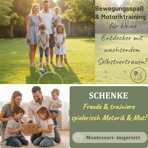 Juego de croquet para niños de madera Eli con raquetas y bolas para interior 2