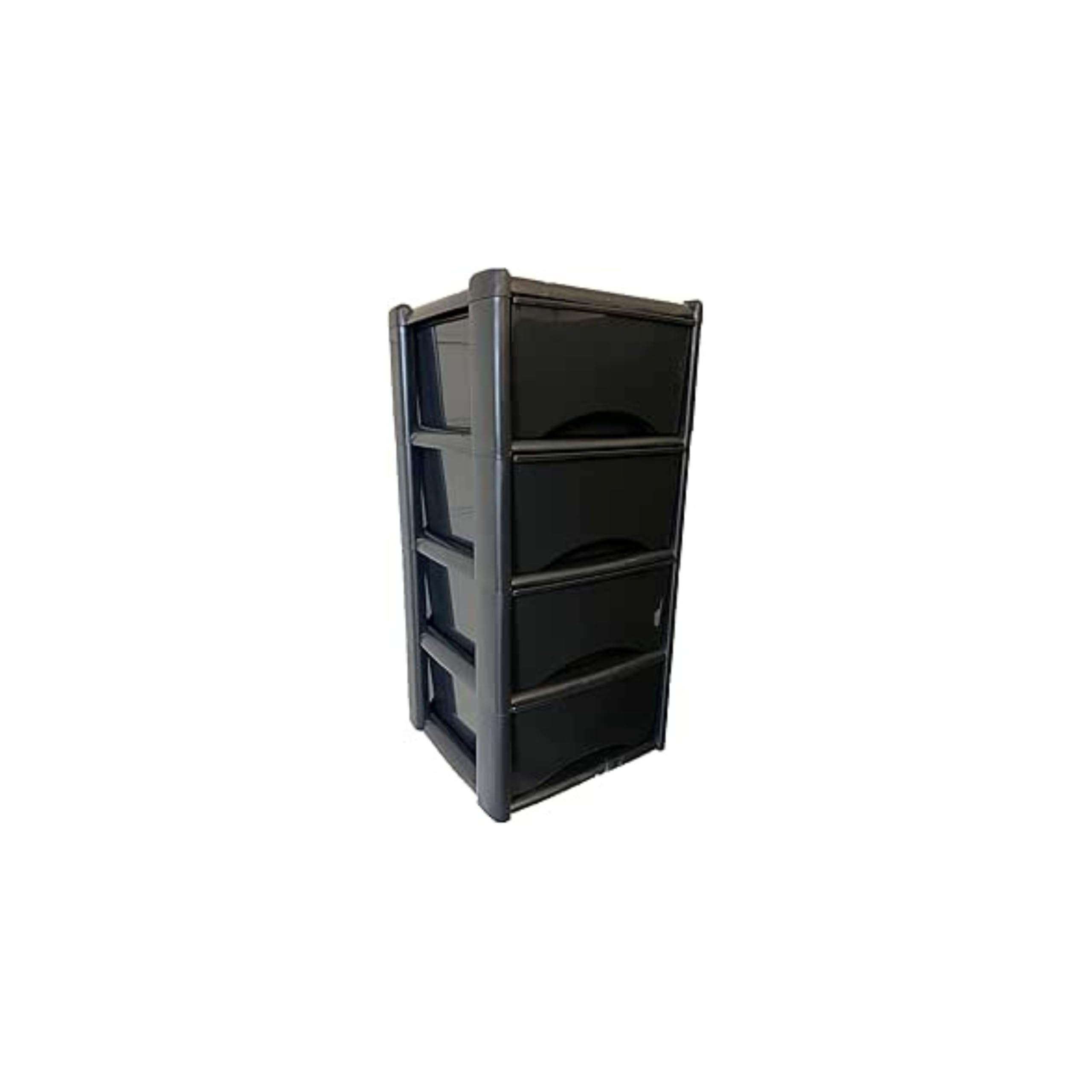 Neat. 4 Plastic Storage Drawers Unit with See-Through Drawers, Compact Vertical Design โ Durable Plastic, Ideal for Organizing Office Crafts, and Household Items, 80cm x L39cm x W39cm - Black โ image 1