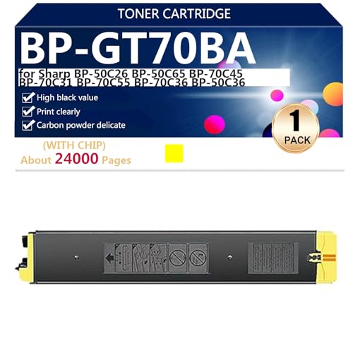 Cartouche toner BP-GT70BA jaune pour imprimante Sharp BP-50C26 et BP-70C45