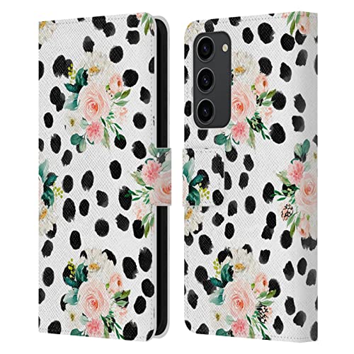 Étui portefeuille en cuir pour Samsung Galaxy S23+ au design aquarelle Haroulita