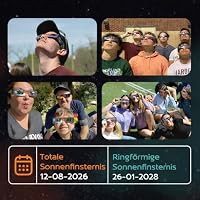 Helioclipse 6x Sonnenfinsternis Brille ISO 12312-2 Zertifiziert 2026 - Brillen Sonnenfinsternis - Schutzbrille für Sonnenfinsternis - Solar Eclipse Glasses - inkl. 1x Smartphone-Filter – Ansicht 6