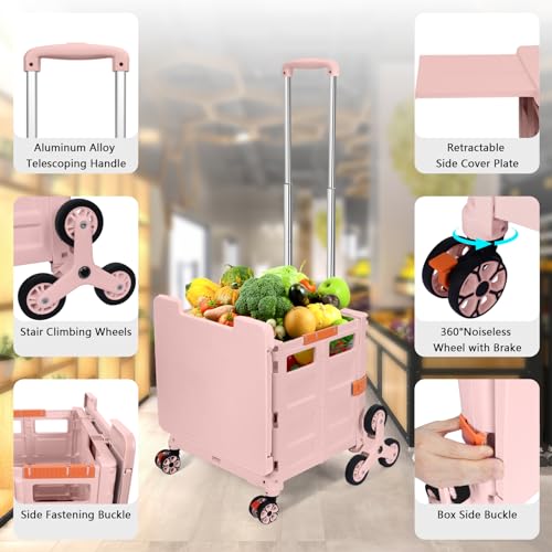 Chariot utilitaire pliable ultra compact doté de roues multidirectionnelles
