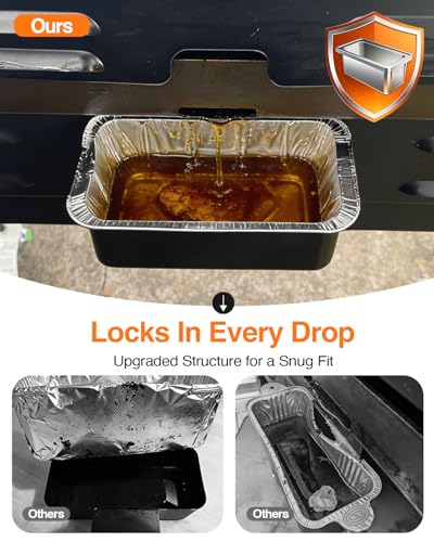 Ficlic 50Pack 5017 Grease Cup Liners for Blackstone Griddle, Disposable Aluminum Foil Drip Pan for Blackstone Accessories 17 22 28 36 Inch, Grease Catcher Grease Tray for Blackstone Rear Grease Trap