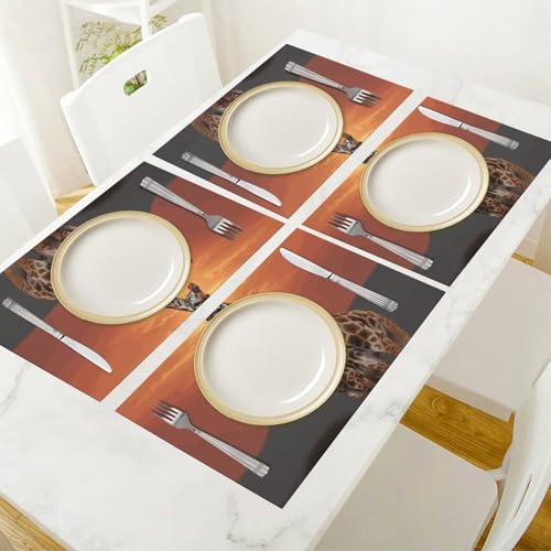 Set de table lavable imprimé girafe et résistant chaleur PVC - 7
