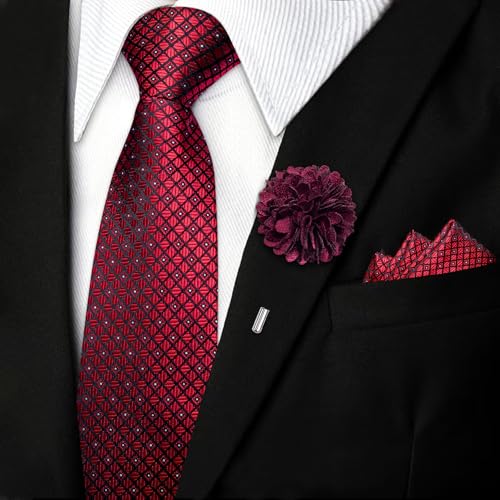 Image of DiBanGu Mens Zipper Tie Silk Pre-Tied Necktie with Gift Box