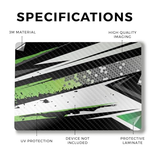 Image of Carbon Fiber Laptop Skin Compatible with Alienware M18 R2 (2024) - Grunge Green - Premium 3M Vinyl Protective Wrap Decal Cover - Easy to Apply | Crafted in The USA by MightySkins