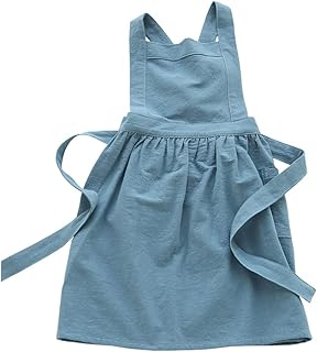 SSDD 7607 Versión Coreana de algodón de Moda Kindergarten Baby Comer Delantal Pequeño Babero de Niños Pintura Anti-Wear Smock Cintura (Color : Blue, Size : S)