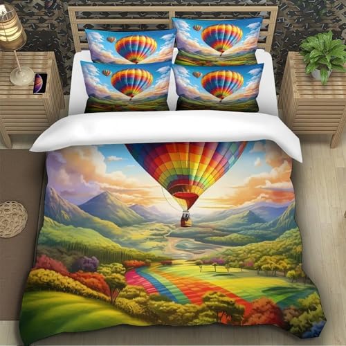 Parure de lit montgolfière 3D en microfibre imprimée ultra douce - 5
