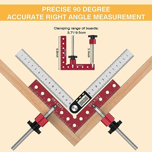Housolution 90 Degree Positioning Squares Right Angle Clamps 5.5" x 5.5"(14 x 14cm) Aluminum Alloy Corner Clamps for Woodworking Tools Wood Clamps for Picture Frame Box Cabinets Drawers (4pack) - Image 3