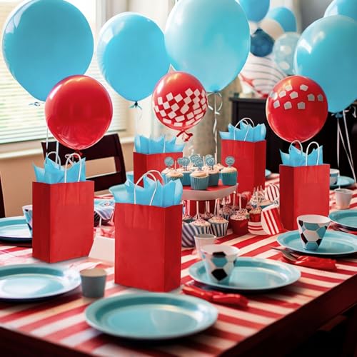Bolsas de regalo rojas para lectura escolar y talleres infantiles durante la semana del libro 5