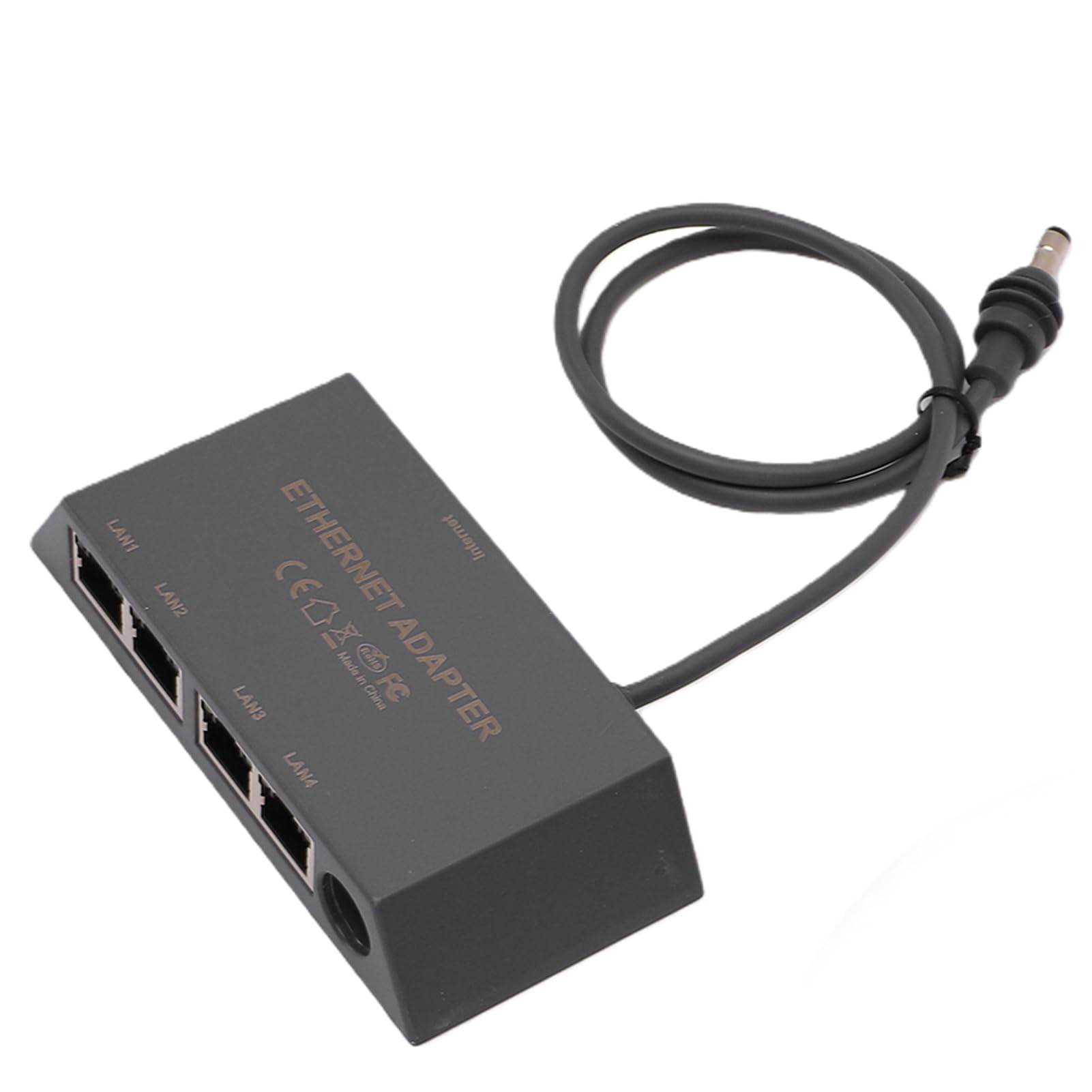 Ejoyous Adapter Gigabit Ethernet, 4-portowy Konwerter Sieci LAN z obudową ABS i Kablem 0,5 M, Stabilny Przewodowy Internet Typu Plug and Play dla Routera RV Mini Gen 3 Home Office