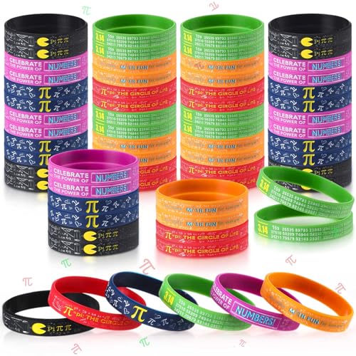 Bracelets Pi Day en silicone durable et extensible pour récompense scolaire