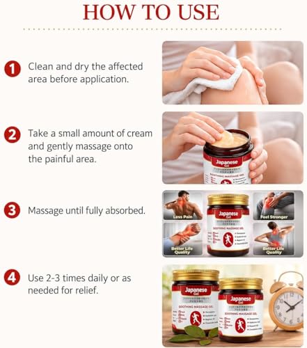 Image of Japanese Pain Relief Gel 100g | Soothing Massage Gel for Muscle & Joint Care | Massage Cream for Back, Neck, Shoulder, Knee & Leg | Fast Absorbing Non-Greasy Formula | Pack Of 1
