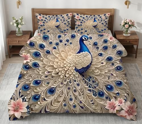 Image of Premium 7D Printed King Size Bedsheet Set with Pillow Covers Soft Cotton Blend Double Bedsheet for Home (Pillow Covers :18x28 inches Bedsheet :90x100 Multicolour)