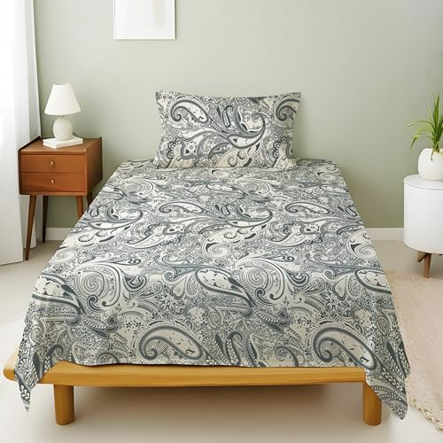 Image of Weave & Decor Cotton Bedsheet for Single Bed 90x60 Inches Soft and Breathable, Includes 1 Pillow Cover 20x30 Inches
