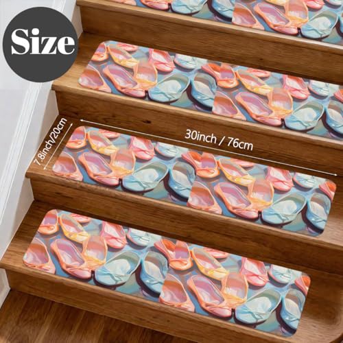 Protectores de escalera para interiores antideslizantes de 7.8x30" 3
