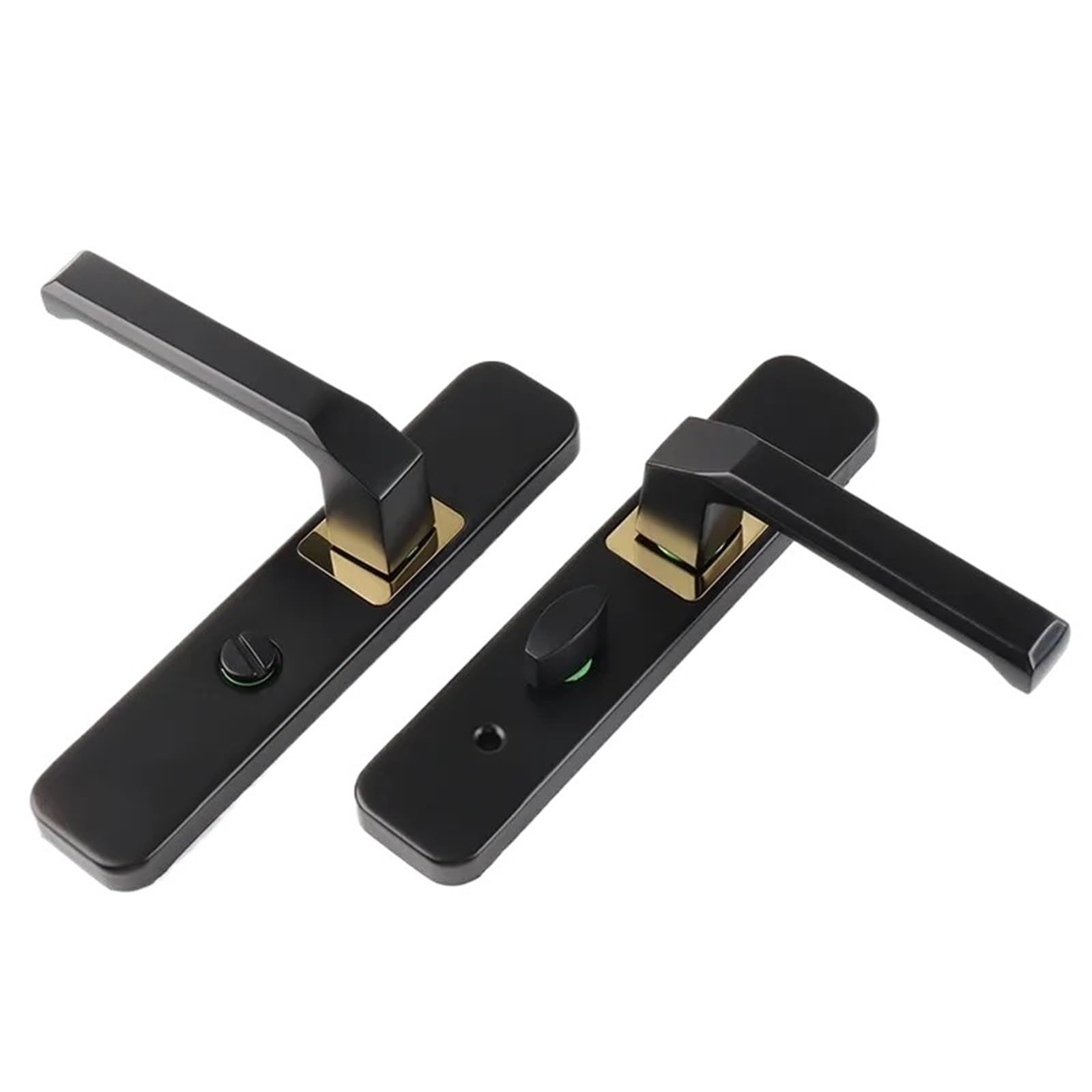 Cerradura de puerta de baño Cerradura de puerta de inodoro sin llave y con cerradura Cerradura de manija de lengüeta única de 110 orificios Negro