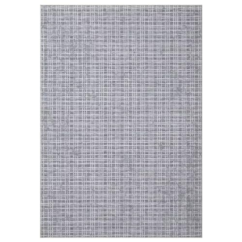 Tapete decorativo moderno checkered 8x10 gris miniatura 3