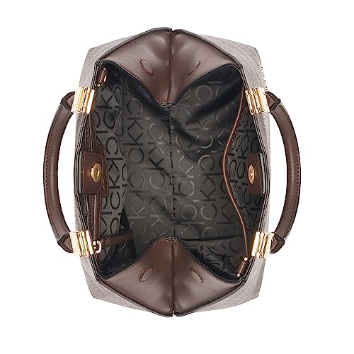 Image of Calvin Klein Women's Granite Geometric Satchel - 2 in 1, Vegan Leather, 2 Pockets